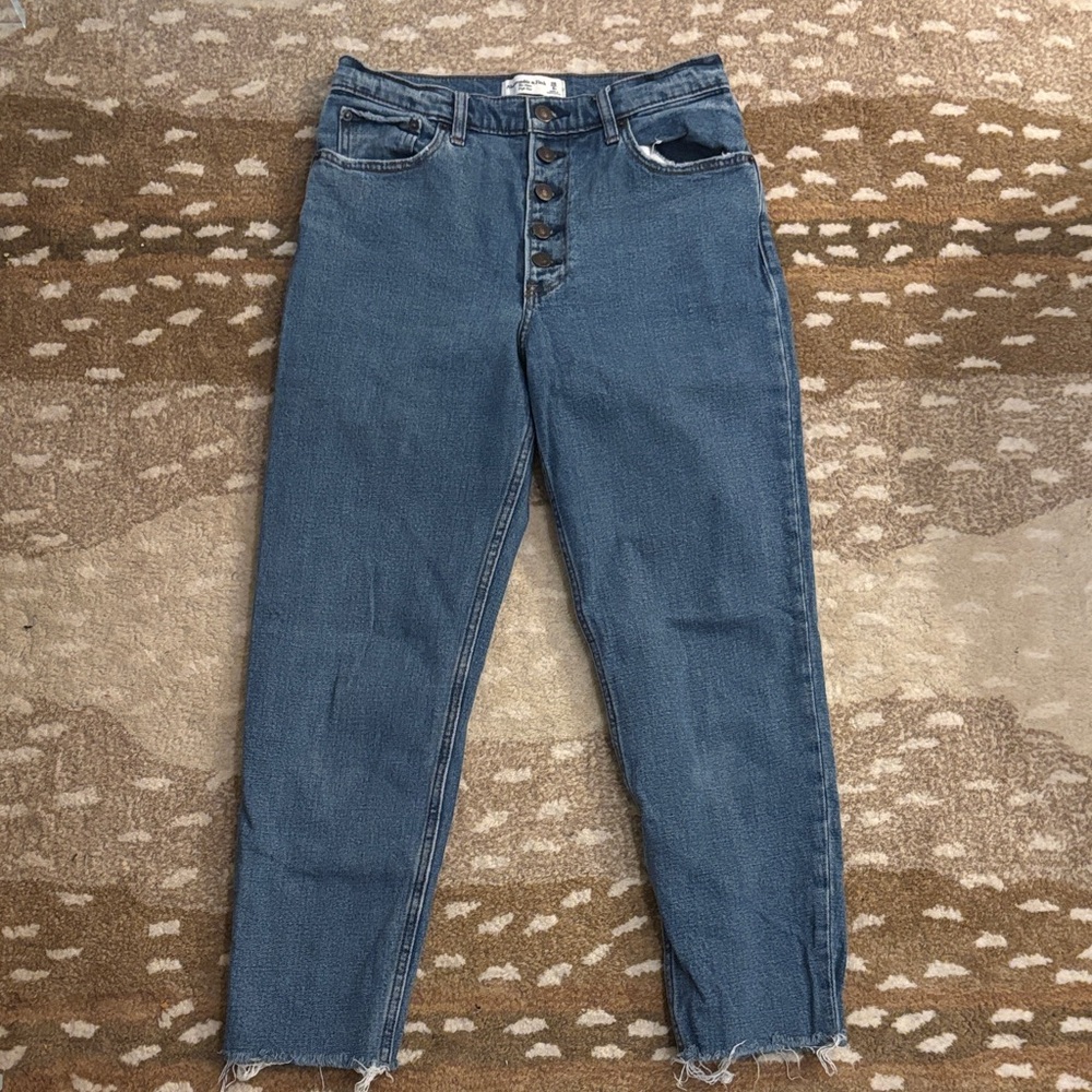 Abercrombie & Fitch the Mom High Rise Blue Jeans